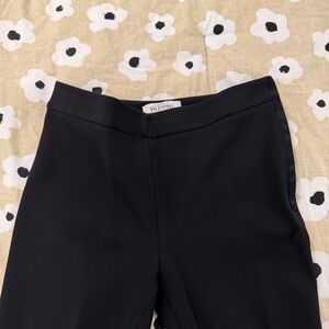 Valentino Silk Trim Black Slim Fit Tapered Pants Ankle Zip Italy 8